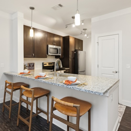Well-lit kitchen with ample counter space