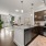 c-shaped kitchen with ample lighting