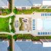 Aerial view of pool and courtyard
